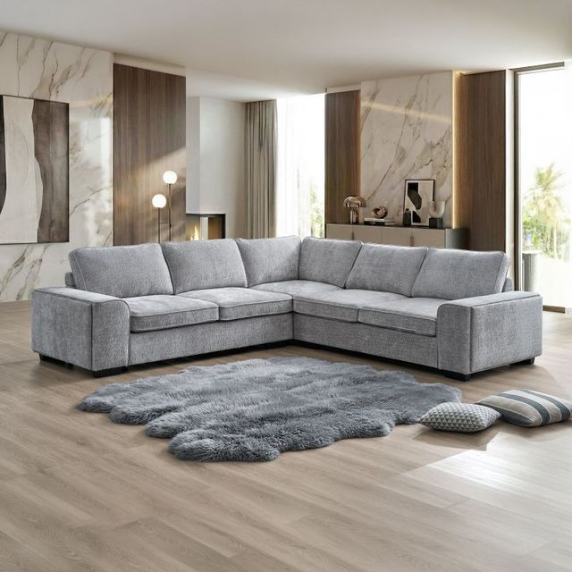 New Classic® Home Furnishings Dayne 3-Piece Gray L-Shaped Sleeper Sectional-1