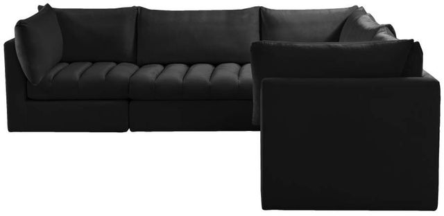 Meridian Furniture Jacob 5-Piece Black Velvet Modular Sectional Set-1