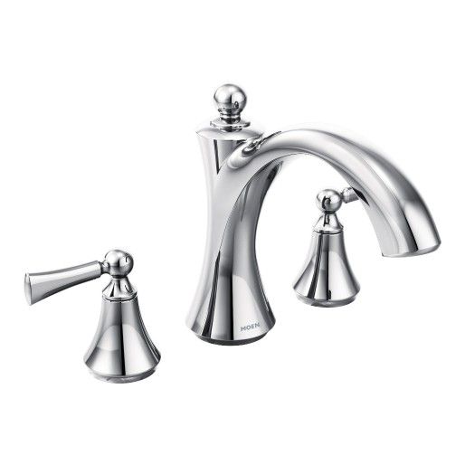 Moen® Wynford Chrome Two-Handle Non Diverter Roman Tub Faucet-0