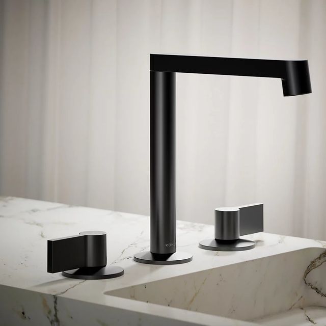 KOHLER® Components® Matte Black Bathroom Sink Faucet Spout with Row Design-3