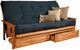 Kodiak Furniture Monterey Suede Navy/Butternut Queen Storage Futon with Mattress-0