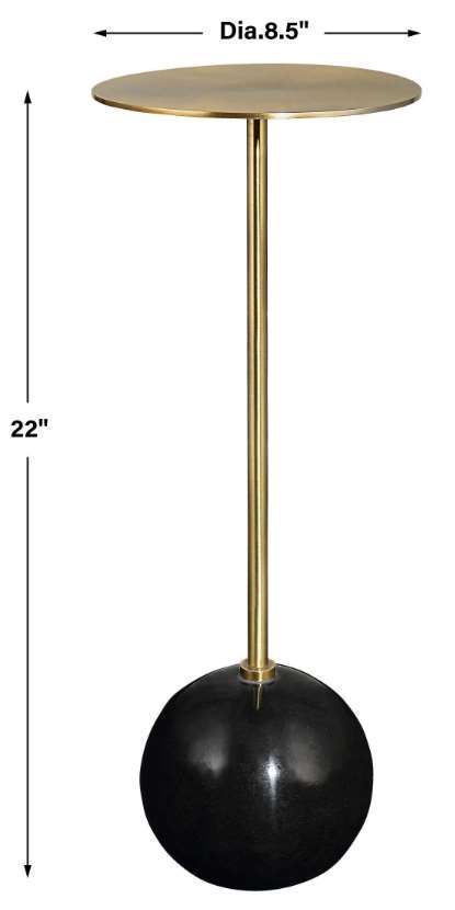 Uttermost® Gimlet Brass Drink Table with Black Base-2