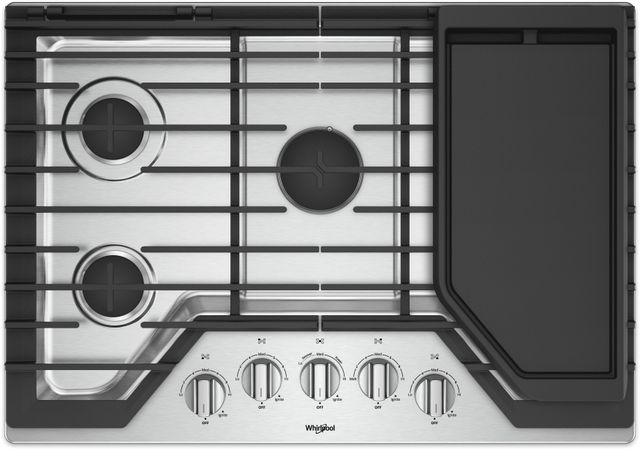 Whirlpool® 30" Stainless Steel Gas Cooktop-2