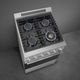 Smeg Professional 24" Stainless Steel Pro Style Gas Range-4