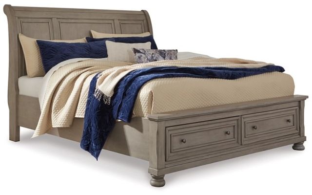 Signature Design by Ashley® Lettner 5-Piece Light Gray Queen Storage Sleigh Bed Set-1