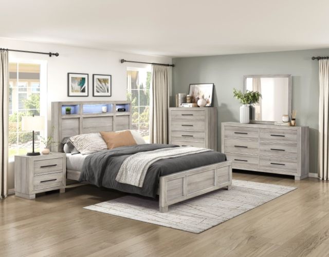 Homelegance® Everett Gray California King Storage Panel Bed-1