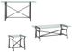 Bassett Mirror Ross Clear Console Table with Pewter Base-3