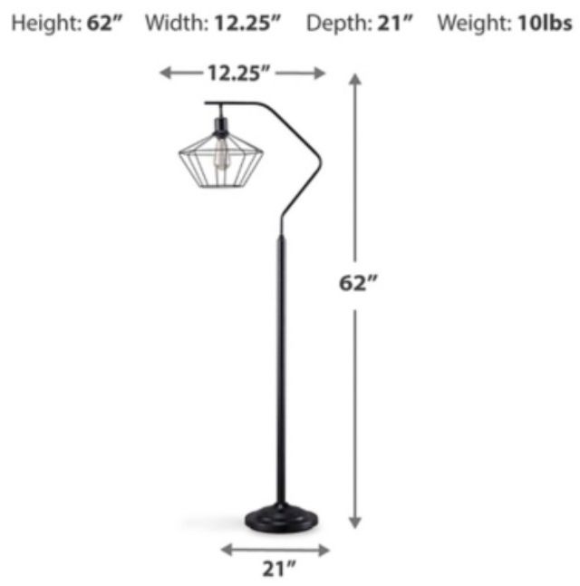 Signature Design by Ashley® Makeika Black Metal Floor Lamp-2