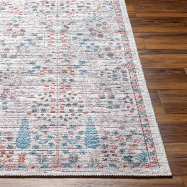 Surya Nolita Aqua/Burgundy/Taupe 4'x6' Area Rug-4