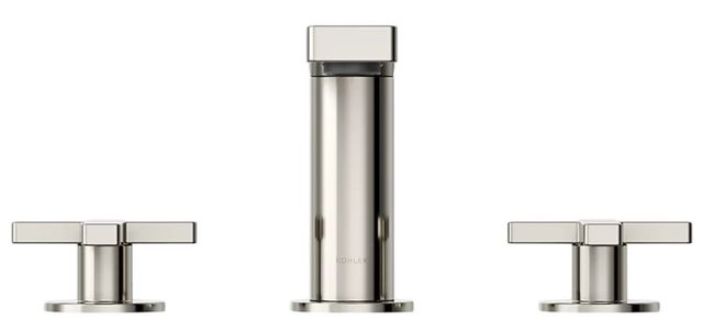 KOHLER® Composed® Vibrant Polished Nickel Widespread Bathroom Sink Faucet with Cross Handles-1