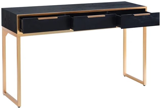 Stylecraft Ebony and Gold Console Vanity Table-1