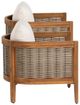 Linon St. Lucia 2-Piece Beige/Brown Acacia/Fabric Outdoor Club Chairs-2