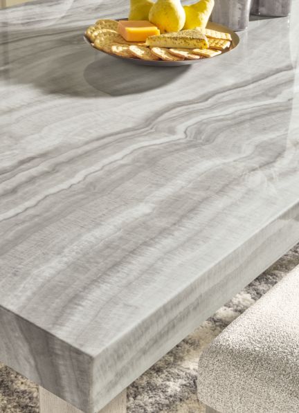 Signature Design by Ashley® Larawyn Gray Dining Table with Bisque Base-4