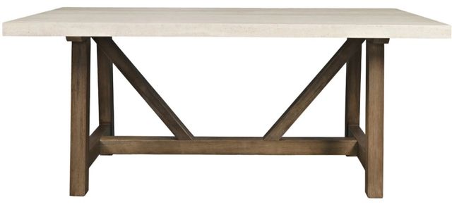 Jofran Inc. Sierrafina Beige 87" Trestle Dining Table with Cortado Base-1