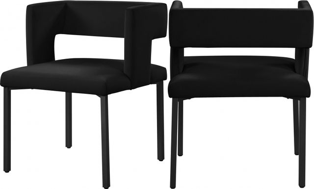 Meridian Furniture Caleb Black/Matte Black Velvet Dining Chair-1