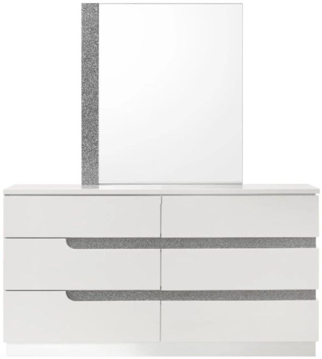 New Classic® Home Furnishings Paradox 4-Piece White California King Panel Bedroom Set-3