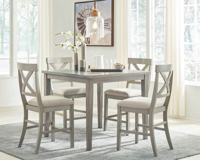 Signature Design by Ashley® Parellen 3 Piece Gray Counter Height Dining Set-3