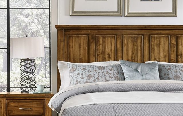 Artisan & Post by Vaughan-Bassett Maple Road Antique Amish California King Panel Mansion Bed-2