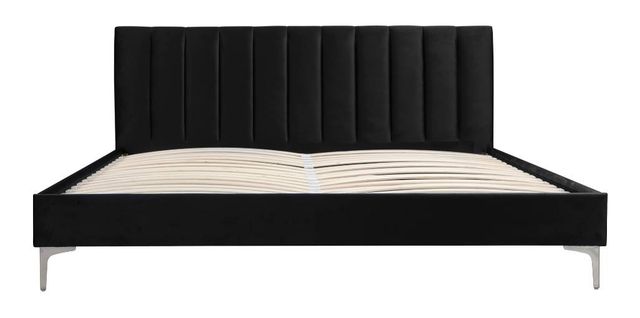 Mazin Furniture Melina Black King Upholstered Platform Bed-3
