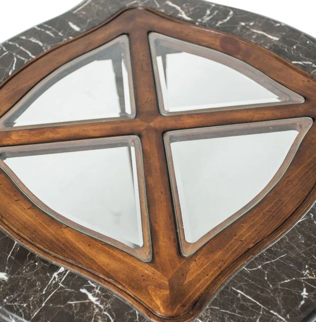 Michael Amini® Tuscano Glass Top End Table with Melange Base-1