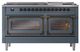 Ilve® Nostalgie II Noblesse 60'' Blue Gray Pro Style Dual Fuel Range with Burnished Trim-1