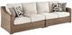 Signature Design by Ashley® Beachcroft 6-Piece Beige/Brown Fabric/Wicker L-Shape Outdoor Seating Set-1