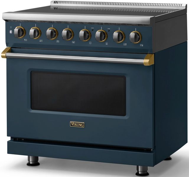 Viking® 5 Series 36" Squall Pro Style Induction Range with Brushed Brass Trim-2