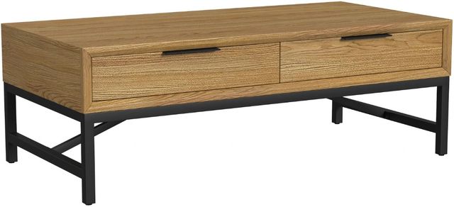 Intercon Newport Natural Oak Coffee Table with Black Base-0