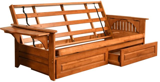 Kodiak Furniture Phoenix Butternut Queen Futon Frame with Storage-0