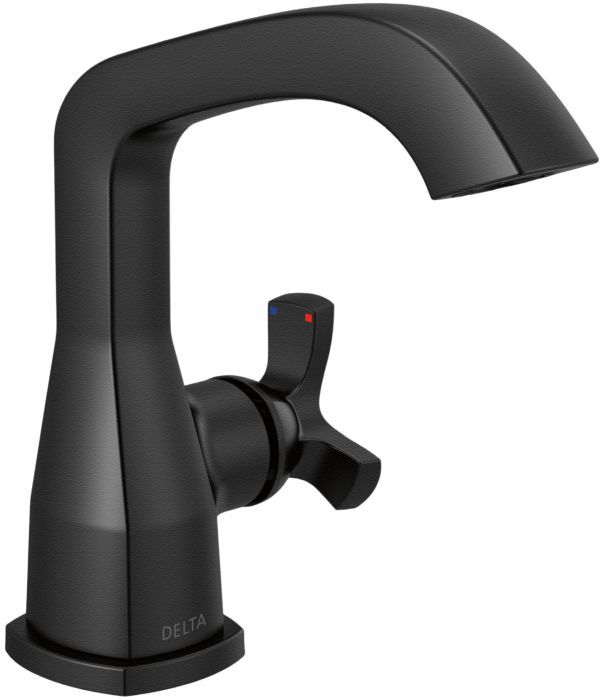 Delta Stryke® Matte Black Single Handle Bathroom Faucet-0