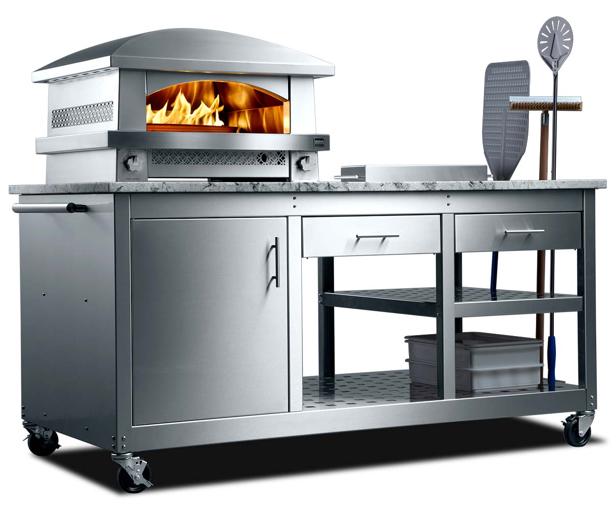 Kalamazoo Outdoor Gourmet 79" Stainless Steel Artisan Fire Pizza Oven Station