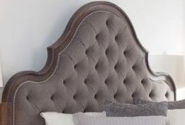 Urban Collections by Yutzy Woodworking Amador Hill Retreat White Oak King Tufted Upholstered Arch Bed-1