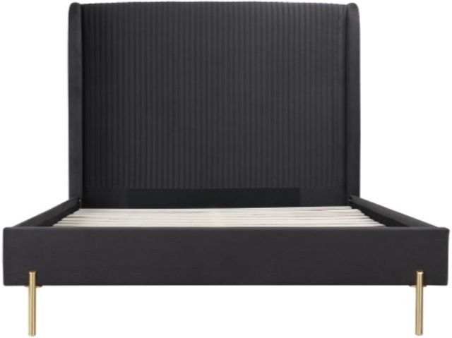 Mazin Furniture Estelle Dark Gray Queen Upholstered Platform Bed-3