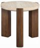 ACME Furniture Leonardo Beige End Table with Dark Oak Base-3