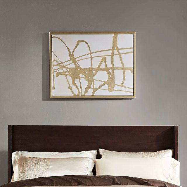 Olliix by Martha Stewart Study in Gold & White Multi-Colored Framed Canvas with Gold Foil-4