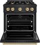 ZLINE Classic Autograph Edition 30" Black Stainless Steel Pro Style Dual Fuel Range with Champagne Bronze Accents-1
