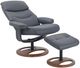 BenchMaster Furniture Avery Steel Blue Manual Recliner with Ottoman-5