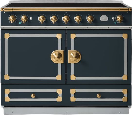 La Cornue CornuFé 90 Albertine 36" Quintessential Teal Pro Style Induction Range with Brushed Brass Trim-0