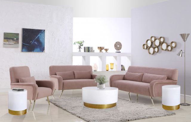Meridian Furniture Deco White Coffee Table with Gold Base-3