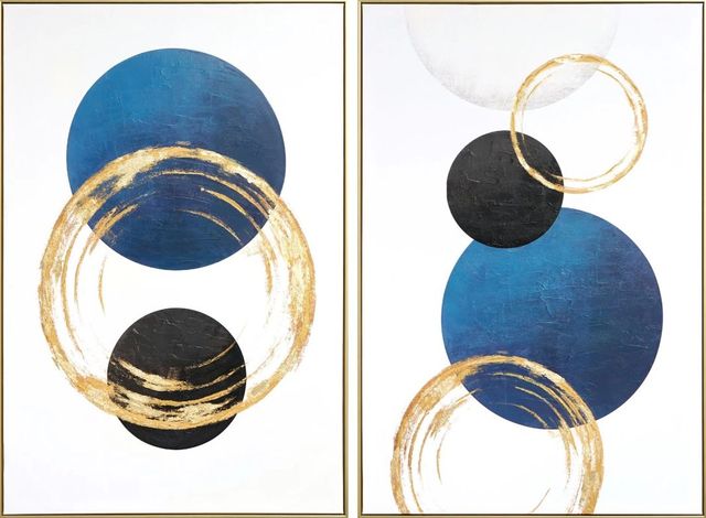 Classy Art 2-Piece HD Print Canvas with Foil Wall Art Set-0