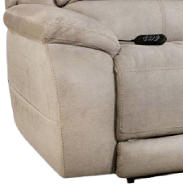 HomeStretch Explorer Nickel Double Power Reclining Sofa-1