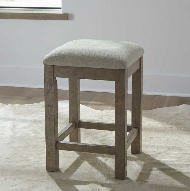 Liberty Furniture Bartlett Field Dusty Taupe/Oatmeal Upholstered Console Stool-1