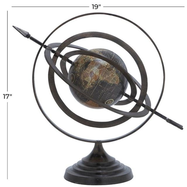 Deco Marche Black Compass Educational Globe-2