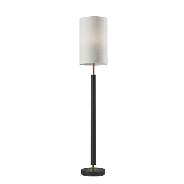 Adesso® Hollywood Black And Antique Brass Floor Lamp-0