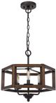 Cal® Lighting & Accessories Renton Oak Hexagon Metal/Rubber Wood Chandelier-0
