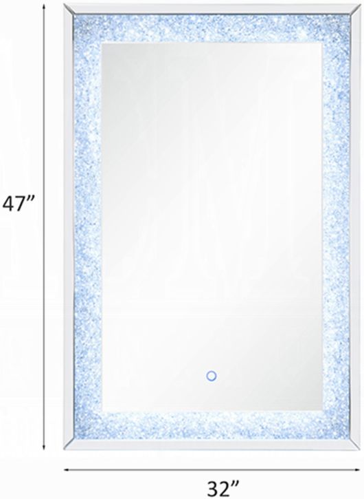 ACME Furniture Noralie Blue/Mirrored Accent Mirror with LED-4
