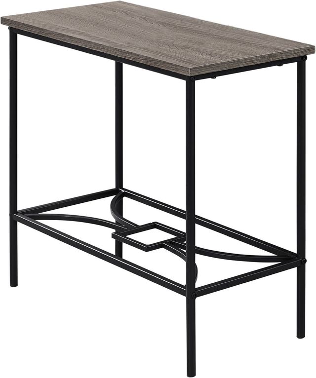 Monarch Specialties Inc. Dark Taupe Side Table with Metal Base-0