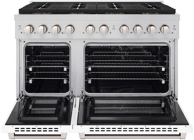 ZLINE Paramount Series 48" Stainless Steel Pro Style Dual Fuel Range with White Matte Door -1