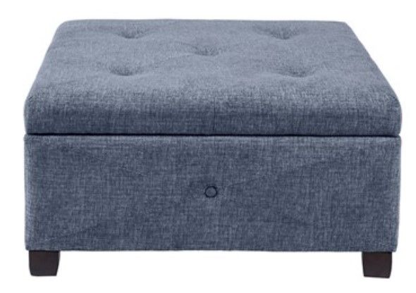 Olliix by Madison Park Aspen Blue Ottoman-0