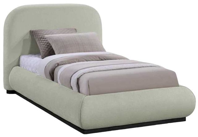 Meridian Furniture Vaughn Mint Twin Chenille Fabric Upholstered Panel Bed-0